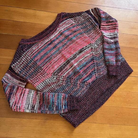 Aeropostale Pink & Multi Colored Knit Sweater, Size XS - Picture 1 of 7